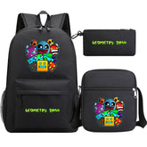Geometry Dash Schoolbag Backpack Shoulder Bag Pencil Case set for Kids Students