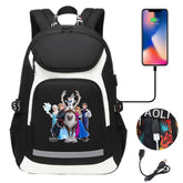 Frozen Elsa Anna USB Charging Backpack School Notebook Travel Bags