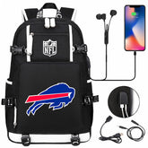 Buffalo Bills Football Team USB Charging Backpack School Notebook Travel Bags