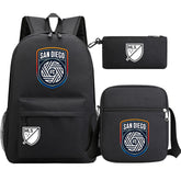 San Diego Soccer 3D Printed Schoolbag Backpack Shoulder Bag Pencil Bag 3pcs set for Kids Students
