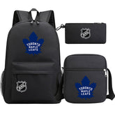 Toronto Maple Leafs Hockey League Printed Schoolbag Backpack Shoulder Bag Pencil Bag 3pcs set for Kids Students