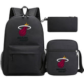 Miami Heat Schoolbag Backpack Shoulder Bag Pencil Bag 3pcs set for Kids Students