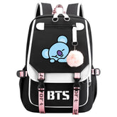 BTS Koya Waterproof Backpack School Notebook Travel Bag USB Charging