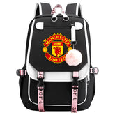 Manchester United Football Club Waterproof Backpack School Notebook Travel Bags USB Charging
