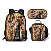 WWE World Wrestling Backpack Schoolbag Lunch Bag Pencil Bag for Kids Students 3PCS