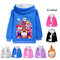 The Amazing Digital Circus Sherpa Lined Hoodie Fleece Sweatshirt Full Zip Hooded Jacket for Kids