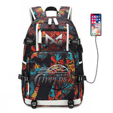 Los Angeles Clippers Basketball George USB Charging Backpack School Notebook Travel Bags