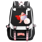 Captain Underpants Waterproof Backpack School Notebook Travel Bags USB Charging