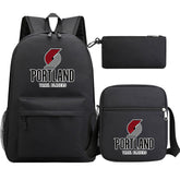 Portland Trail Blazers Schoolbag Backpack Shoulder Bag Pencil Bag 3pcs set for Kids Students