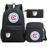 Chicago Fire Soccer 3D Printed Schoolbag Backpack Shoulder Bag Pencil Bag 3pcs set for Kids Students