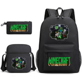 Minecraft Creeper Schoolbag Backpack Shoulder Bag Pencil Case set for Kids Students