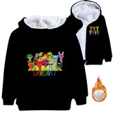 Sprunki Sherpa Lined Hoodie Fleece Sweatshirt Full Zip Hooded Jacket for Kids