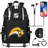 Buffalo Sabres Hockey League USB Charging Backpack School Notebook Travel Bags