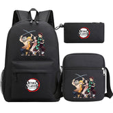 Demon Slayer Demon Slayer Kimetsu No Yaiba Schoolbag Backpack Shoulder Bag Pencil Bag 3pcs set for Kids Students