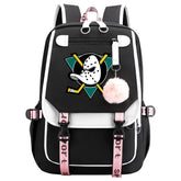 Anaheim Ducks Hockey League Waterproof Backpack School Notebook Travel Bag USB Charging