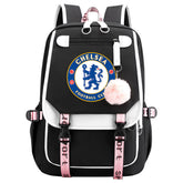 Chelsea Football Club Waterproof Backpack School Notebook Travel Bags USB Charging