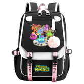 My Singing Monsters Waterproof Backpack School Notebook Travel Bags USB Charging