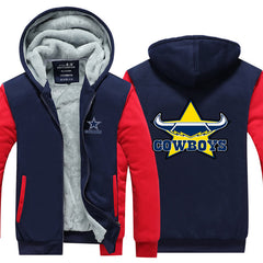Dallas Football Cowboy Unisex Lined Hoodie Fleece Sweatshirt Full Zipper Hooded Thicken Jacket