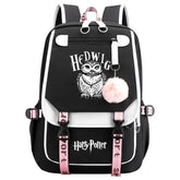 Hogwarts Hedwig Waterproof Backpack School Notebook Travel Bags USB Charging