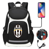 Juventus Football Club USB Charging Backpack School Notebook Travel Bags