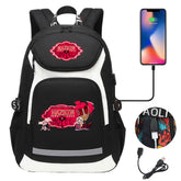 Hazbin Hotel USB Charging Backpack School Notebook Travel Bags