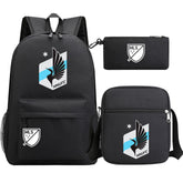 Minnesota United Soccer 3D Printed Schoolbag Backpack Shoulder Bag Pencil Bag 3pcs set for Kids Students