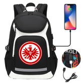 Eintracht Frankfurt Football Club USB Charging Backpack School Notebook Travel Bags