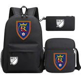 Real Salt Lake Soccer 3D Printed Schoolbag Backpack Shoulder Bag Pencil Bag 3pcs set for Kids Students