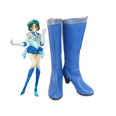 Sailor Moon Mizuno Ami Cosplay Shoes Blue Boots Customized