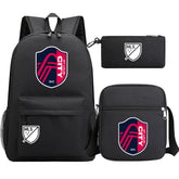 Saint Louis Soccer 3D Printed Schoolbag Backpack Shoulder Bag Pencil Bag 3pcs set for Kids Students