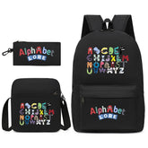 Alphabetic Schoolbag Backpack Shoulder Bag Pencil Case set for Kids Students