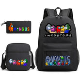 Among Us Schoolbag Backpack Shoulder Bag Pencil Bag 3pcs set for Kids Students