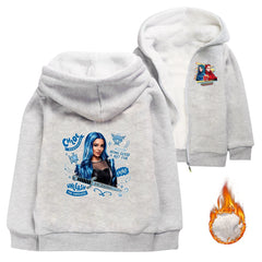 Descendants Wicked Wonderland Chloe Sherpa Lined Hoodie Fleece Sweatshirt Full Zip Hooded Jacket for Kids