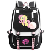 My Little Pony Fluttershy Waterproof Backpack School Notebook Travel Bag USB Charging