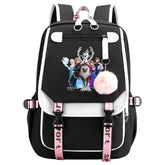 Frozen Elsa Anna Waterproof Backpack School Notebook Travel Bags USB Charging