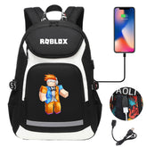 Game Roblox USB Charging Backpack School Notebook Travel Bags