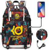 Golden State Basketball Durant Warrior USB Charging Backpack School Notebook Travel Bags