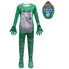 Gorilla Tag Cosplay Costume with Mask Boys Girls Bodysuit Halloween Fancy Jumpsuits