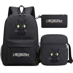 How to Train Your Dragon Toothless Schoolbag Backpack Shoulder Bag Pencil Case set for Kids Students