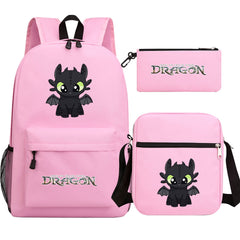 How to Train Your Dragon Toothless Schoolbag Backpack Shoulder Bag Pencil Case set for Kids Students