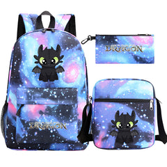 How to Train Your Dragon Toothless Schoolbag Backpack Shoulder Bag Pencil Case set for Kids Students