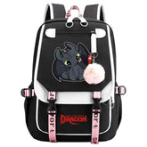 How to Train Your Dragon Toothless Waterproof Backpack School Notebook Travel Bags USB Charging