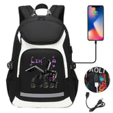 Minecraft EnderDragon USB Charging Backpack School Notebook Travel Bags