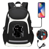 Minecraft Enderman USB Charging Backpack School Notebook Travel Bags