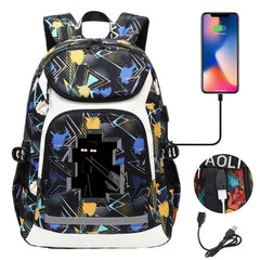 Minecraft Enderman USB Charging Backpack School Notebook Travel Bags