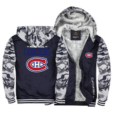 Montreal Canadiens Jackets Hockey Team Unisex Lined Hoodie Fleece Sweatshirt Full Zipper Hooded Thicken Jacket