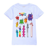 Numberblocks Casual Sweatshirt Spring Autumn Short Sleeve T-Shirts for Kids