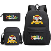 Cuphead Printed Schoolbag Backpack Shoulder Bag Pencil Bag 3pcs set for Kids Students