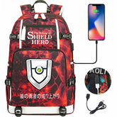 The Rising of The Shield Hero USB Charging Backpack School Notebook Travel Bags