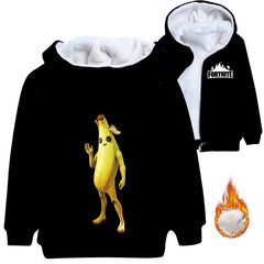 Peely Banana Sherpa Lined Hoodie Fleece Sweatshirt Full Zip Hooded Jacket for Kids